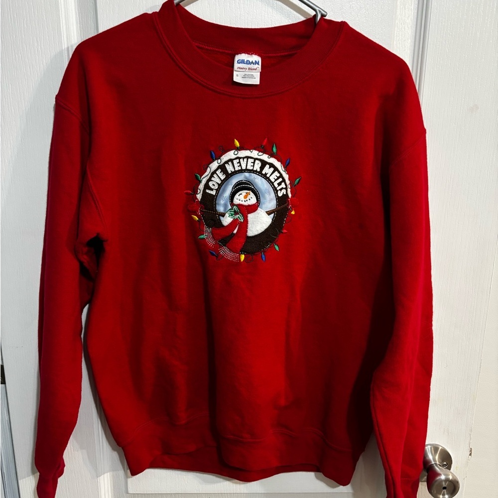 Snowman Christmas Sweater – Gildan Heavy Blend (Size Small)